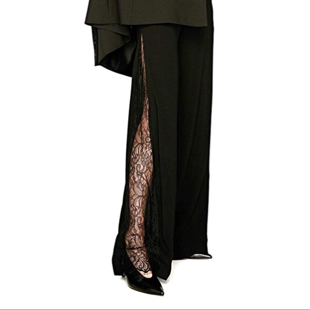 ZARA Palazzo Trousers with Lace Trim